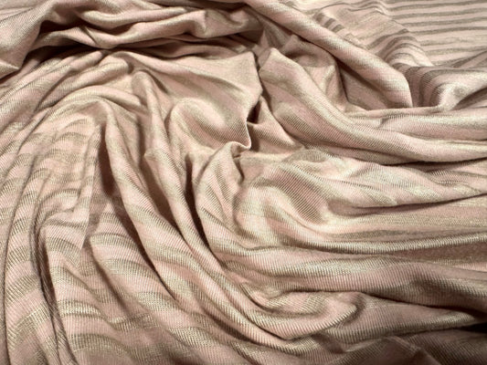 Viscose spandex stretch single jersey fabric, per metre - stripe - rose & stone