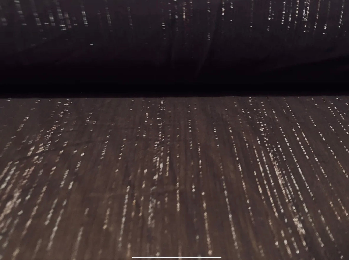 Chiffon woven dress blouse fabric, per metre - metallic lurex slub stripe - brown