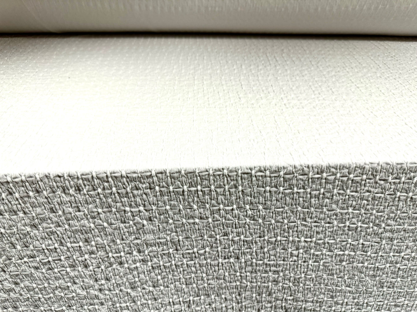 Stretch double jersey fashion fabric, per metre - blister jacquard - white