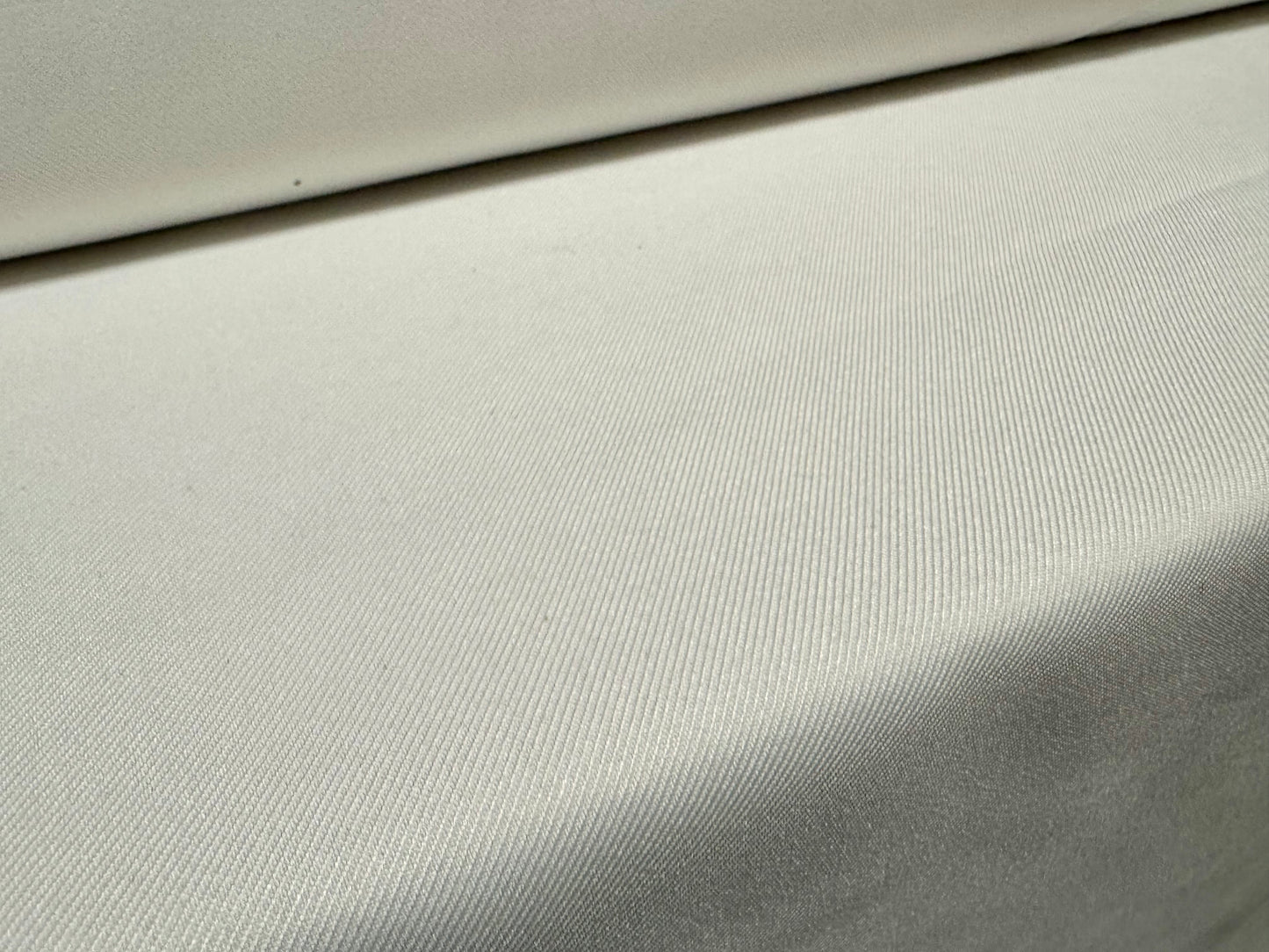 Plain weave twill trouser weight fabric, per metre - white