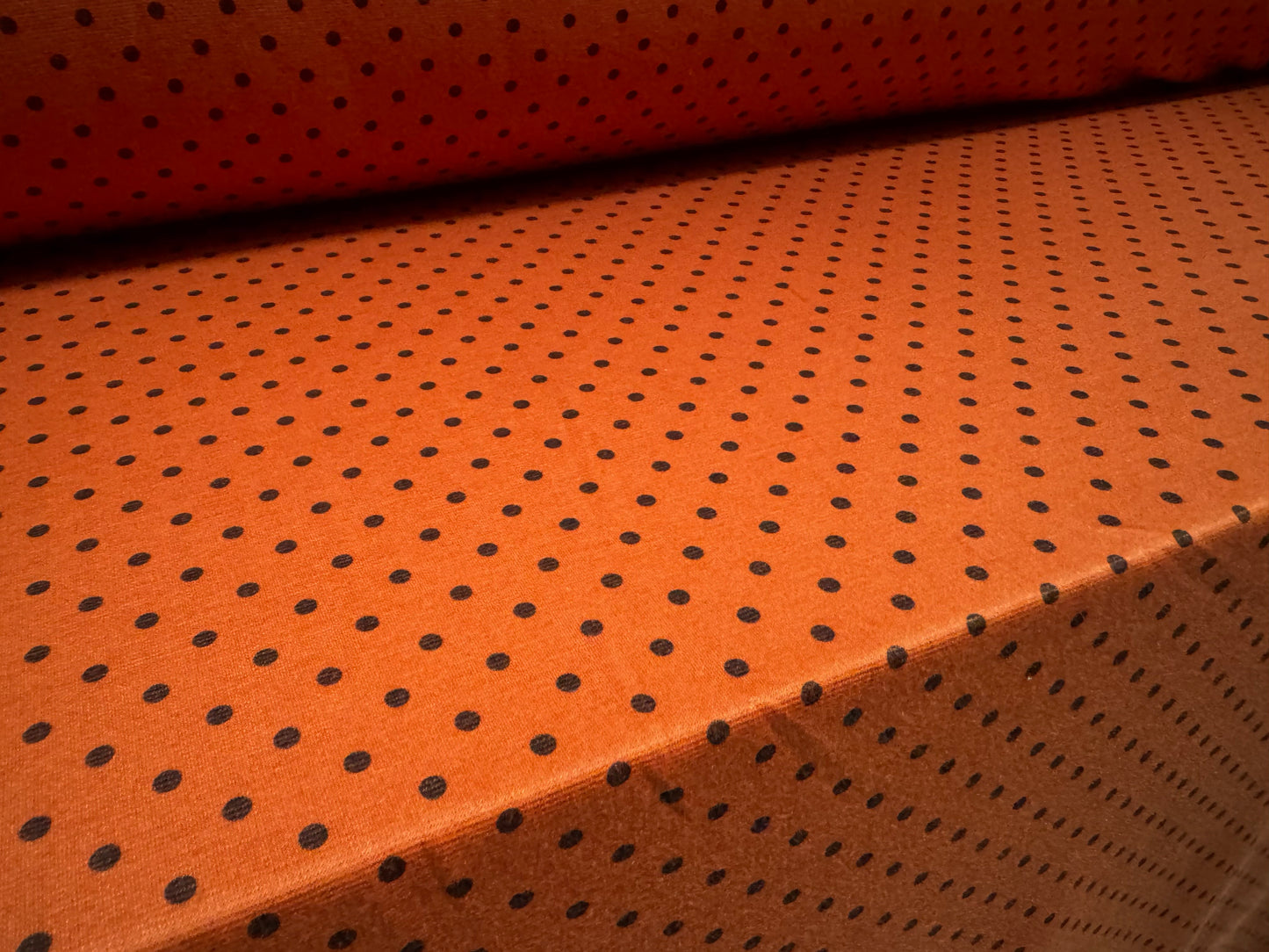 Ponte Roma stretch double jersey knit fabric, per metre - spot print - terracotta