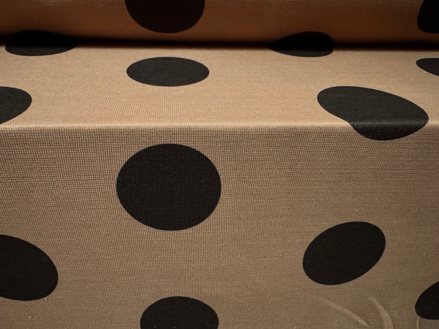 Soft furnishing upholstery fabric, per metre - jumbo polka dot print - brown