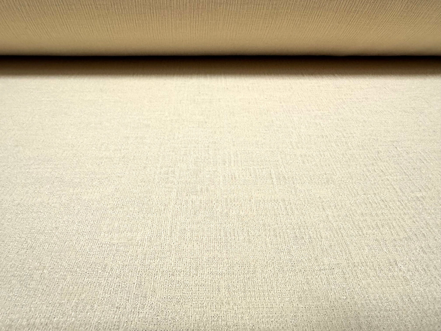 Strawcloth textured double jersey stretch spandex fabric, per metre - plain - oyster