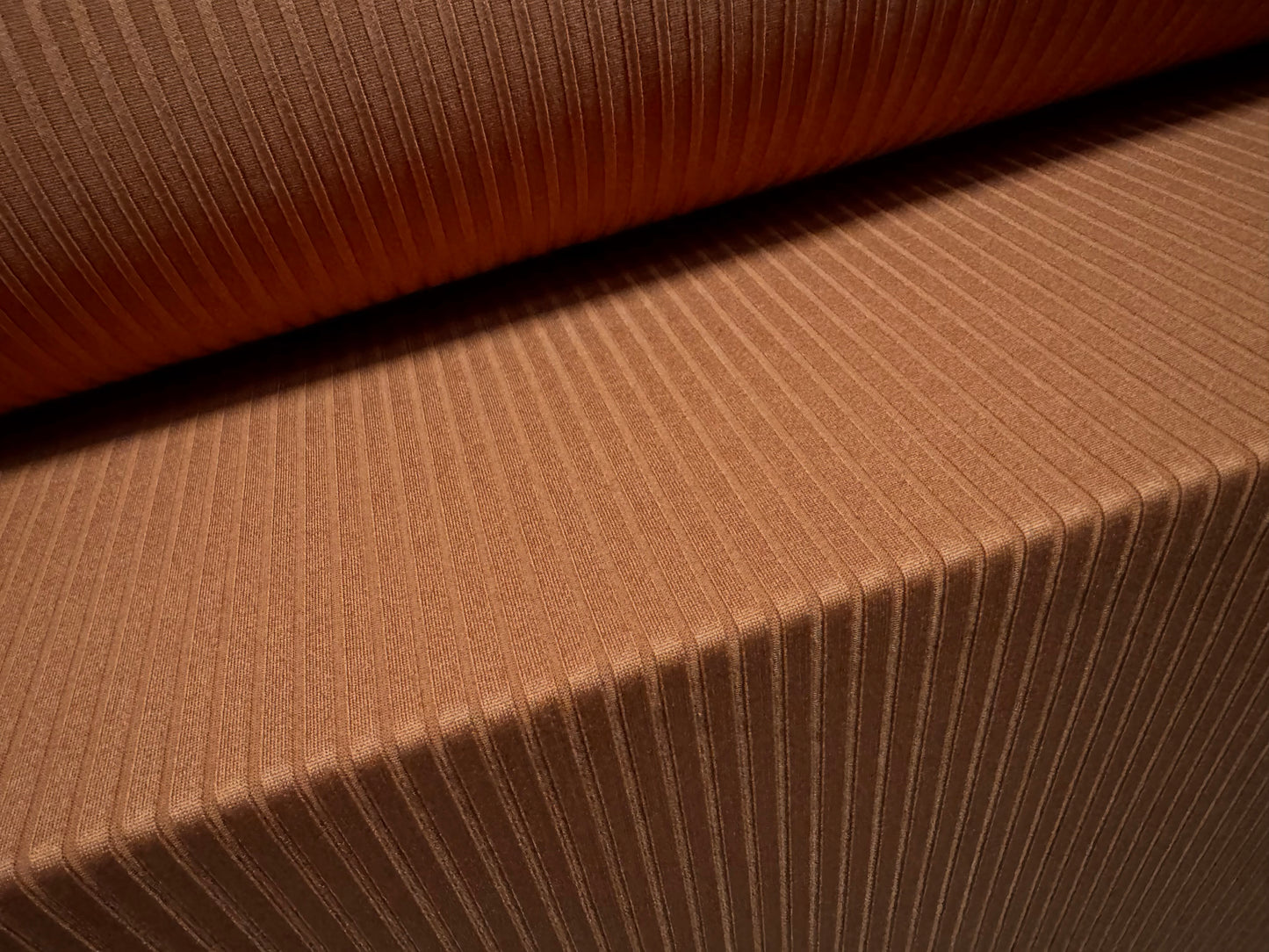Spandex rib stretch jersey fabric, per metre - cinnamon