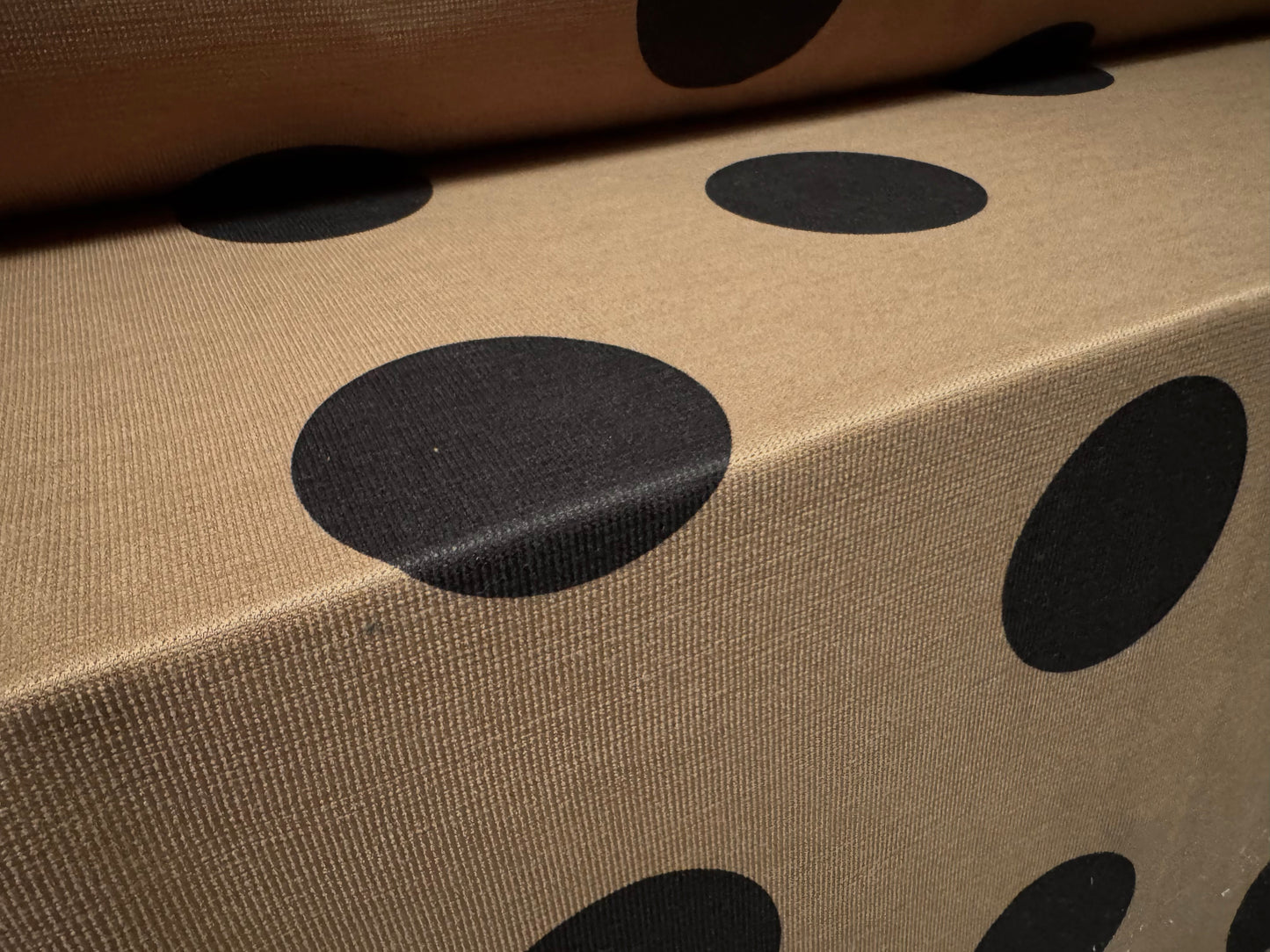 Soft furnishing upholstery fabric, per metre - jumbo polka dot print - brown