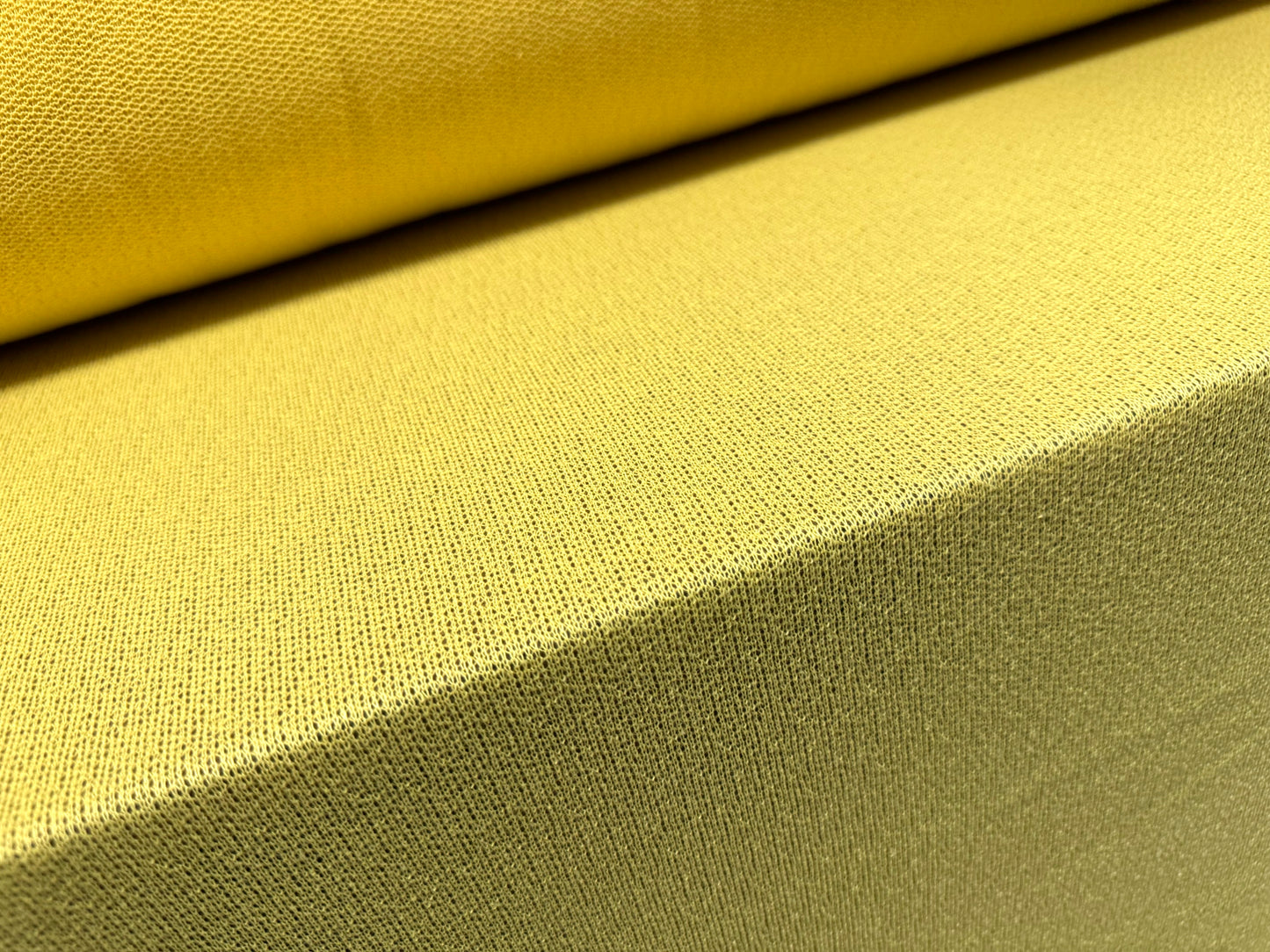 Tricot knitwear fabric, per metre - plain - yellow
