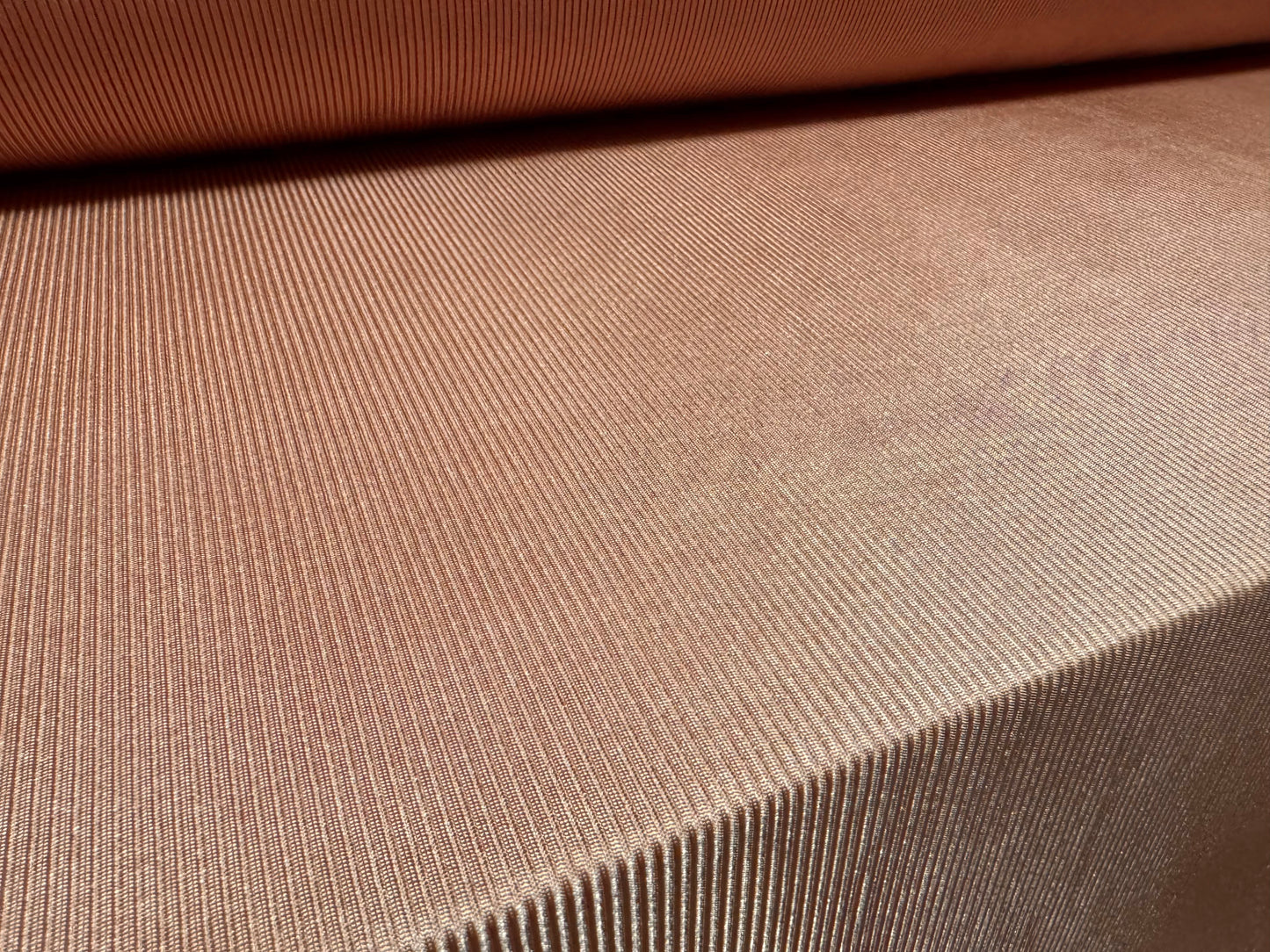 Fine shiny rib stretch spandex jersey fabric, per metre - plain - nude