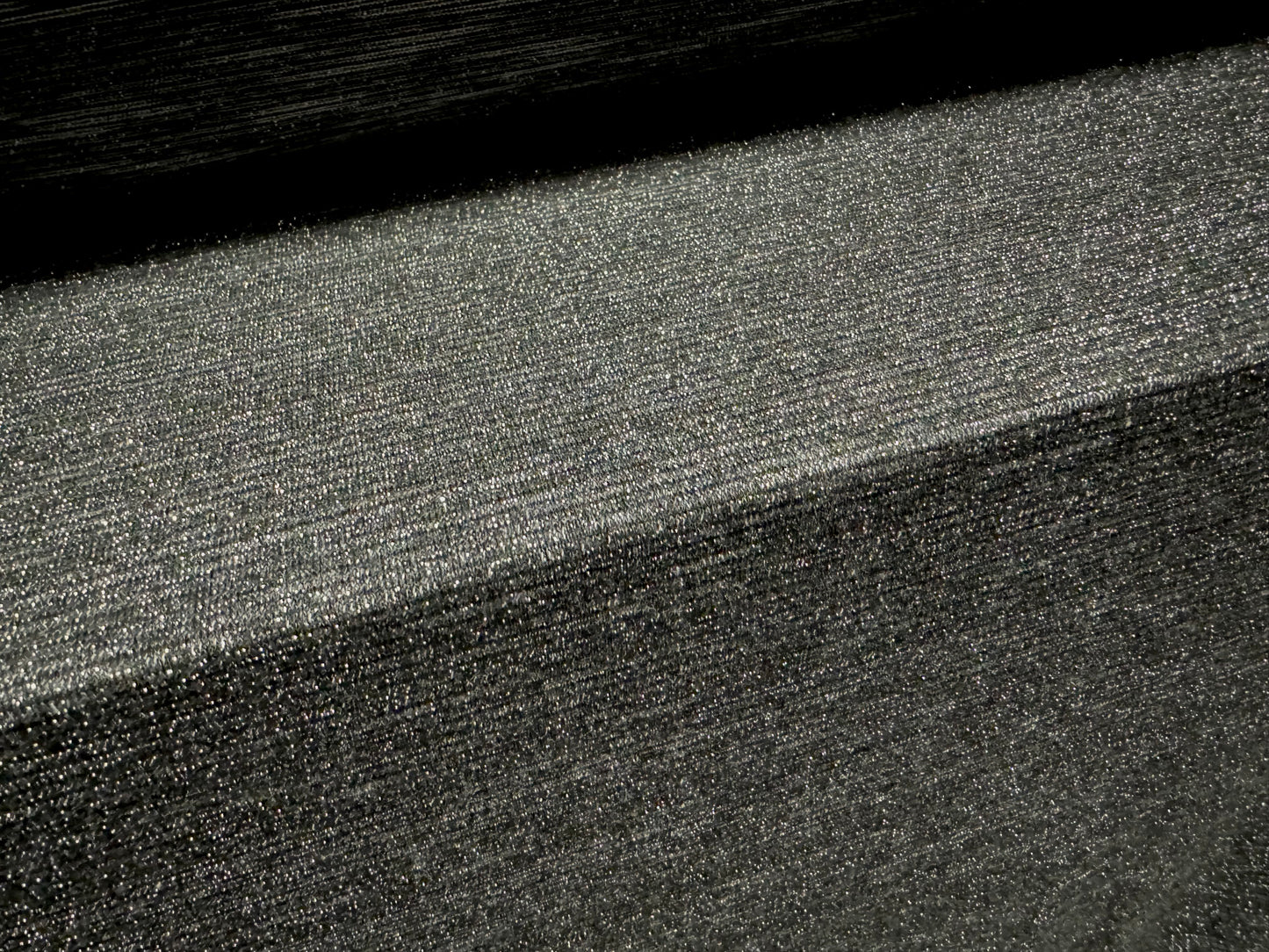 Metallic ribbed stretch jersey fashion fabric, per metre - lurex sparkle - grey & silver melange slub