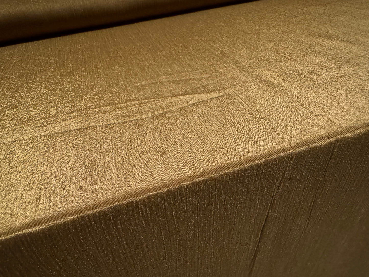 Crinkle crepe de chine woven dress fabric, per metre - plain - moss brown
