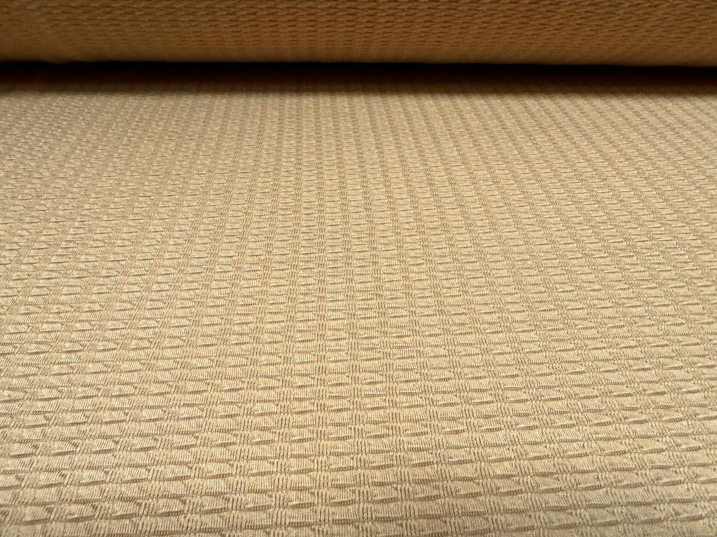 Double jersey knit stretch spandex fabric, per metre - jacquard - stone
