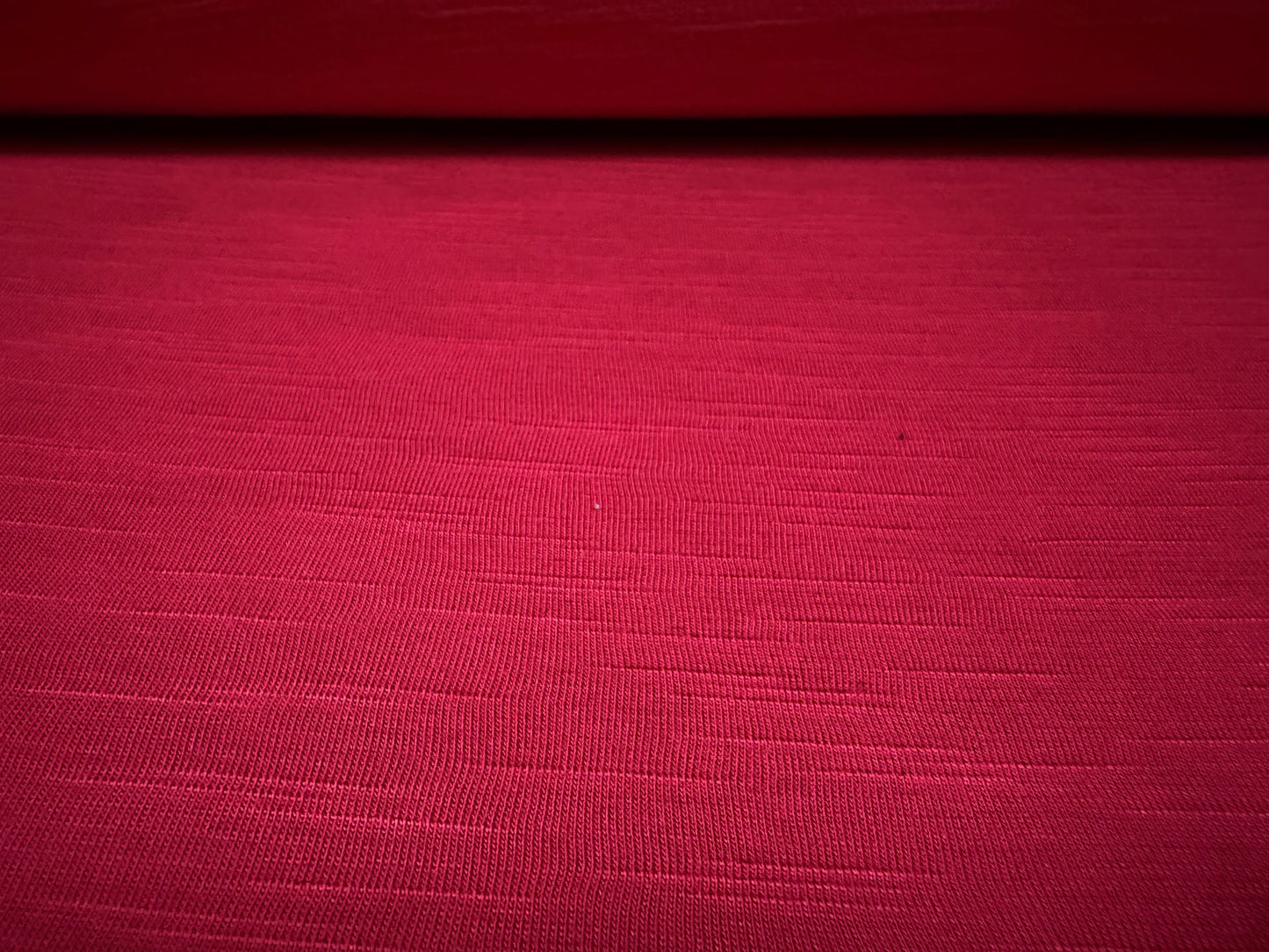 Viscose spandex stretch slub single jersey fabric, per metre - plain - raspberry wine