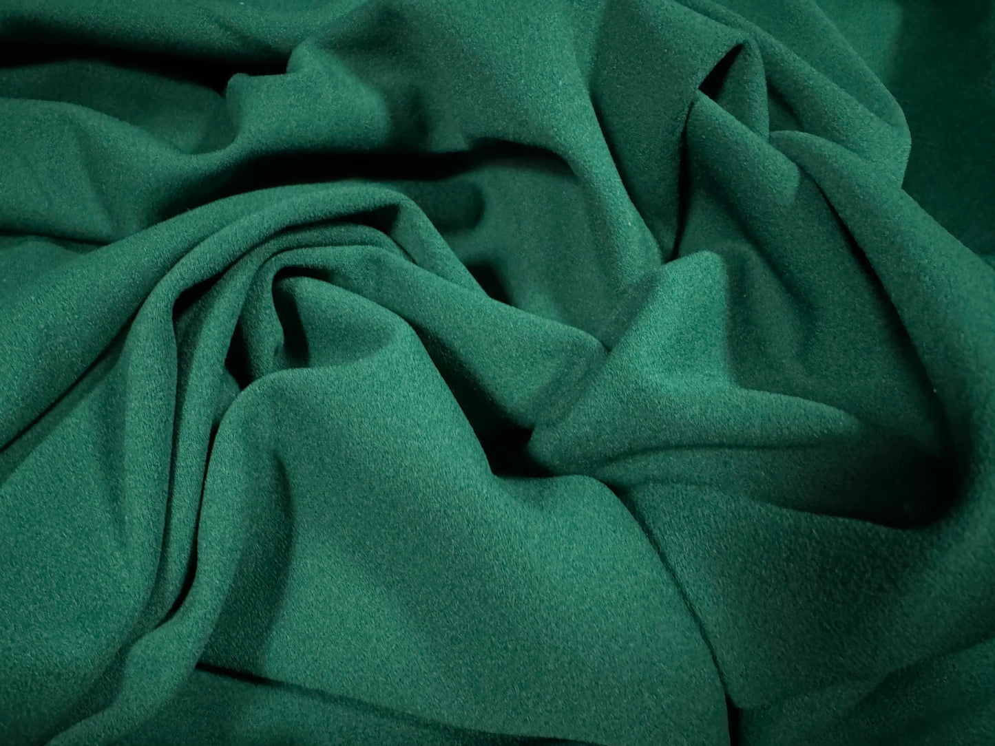 Scuba crepe stretch spandex double jersey fabric, per metre - plain - hunter green