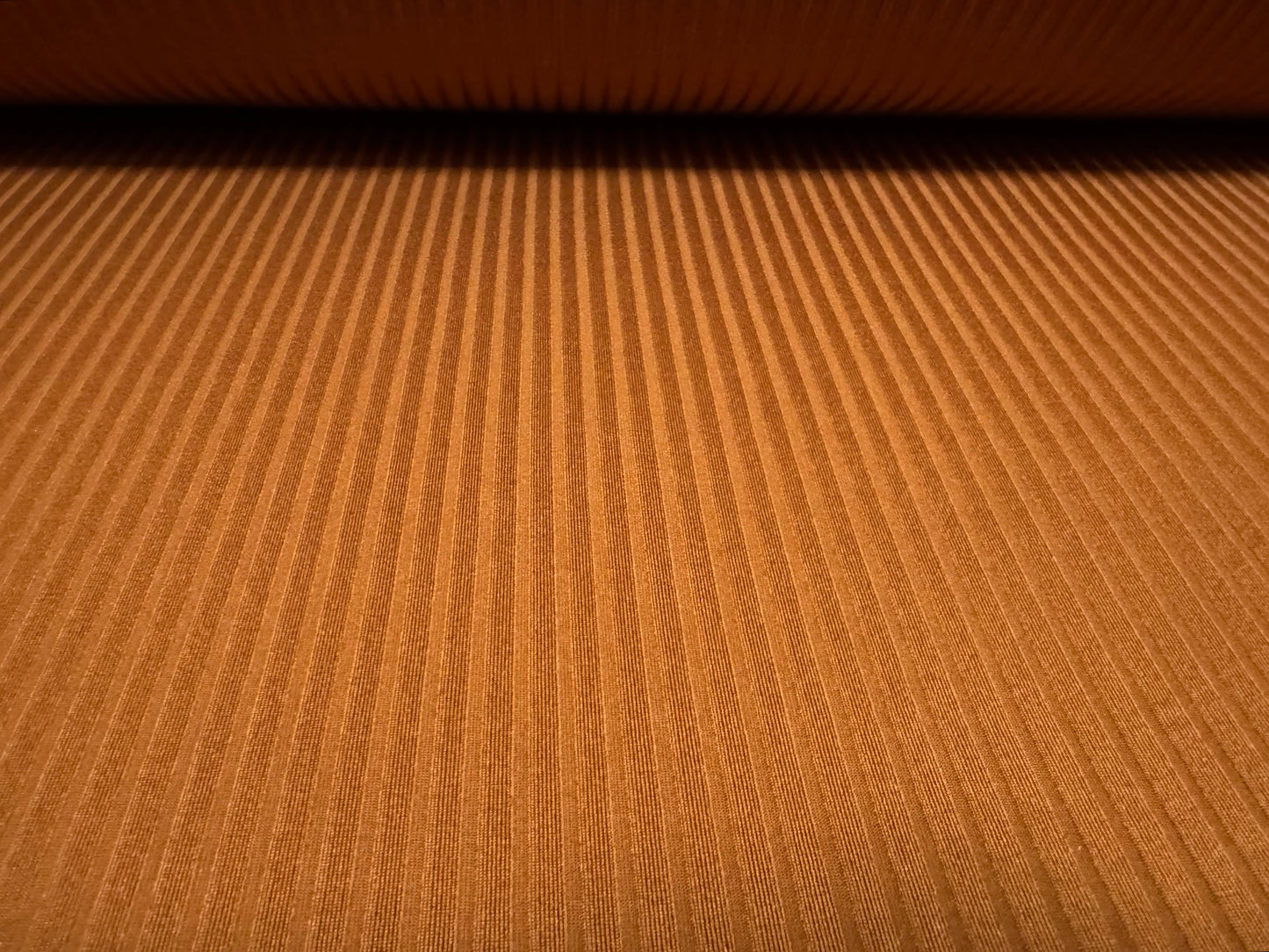 Stretch spandex rib jersey knit fabric, per metre - plain - ginger spice