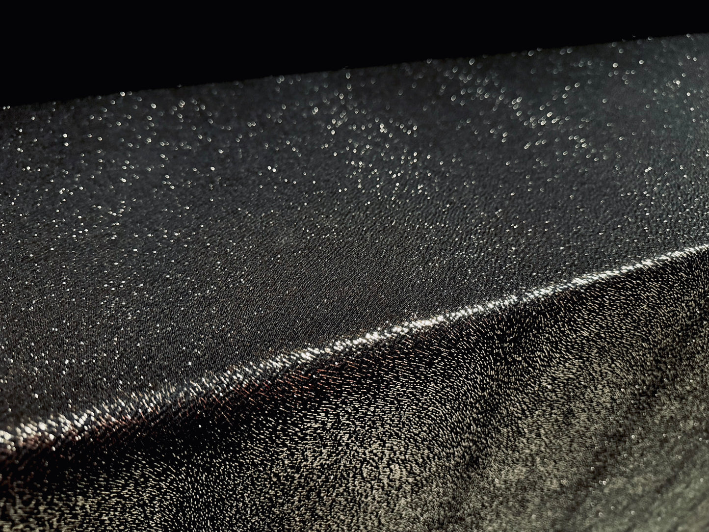 Metallic textured scuba stretch jersey dress fabric, per metre - black with silver sparkle