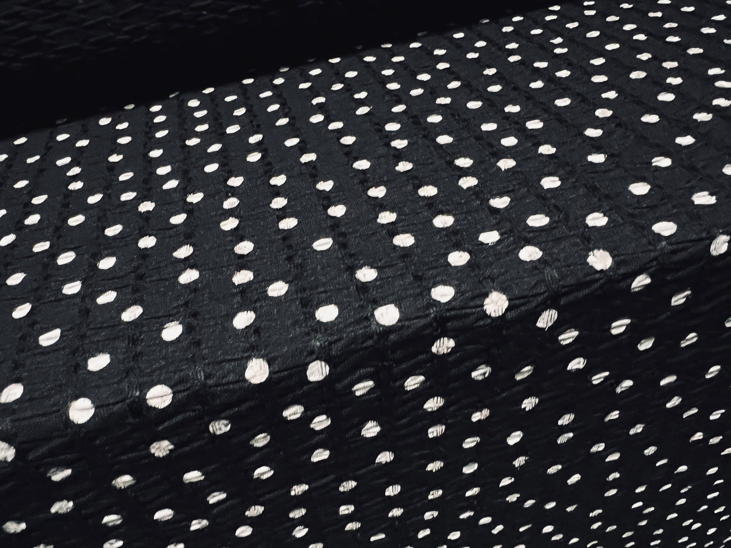 Double jersey knit stretch spandex dress fabric, per metre - smudge spot - black & white