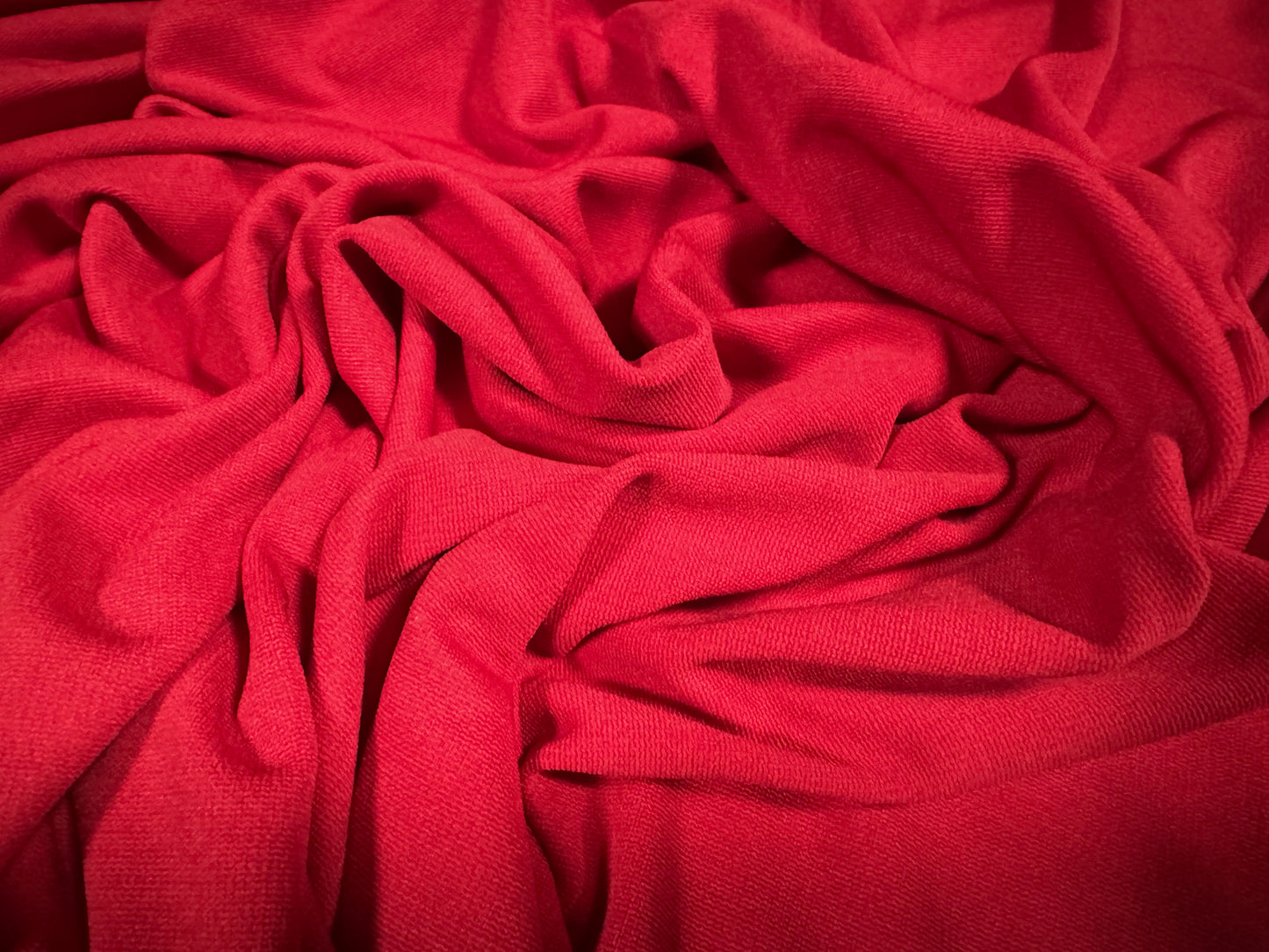 Morgan crepe double jersey stretch fabric, per metre - plain - bright red