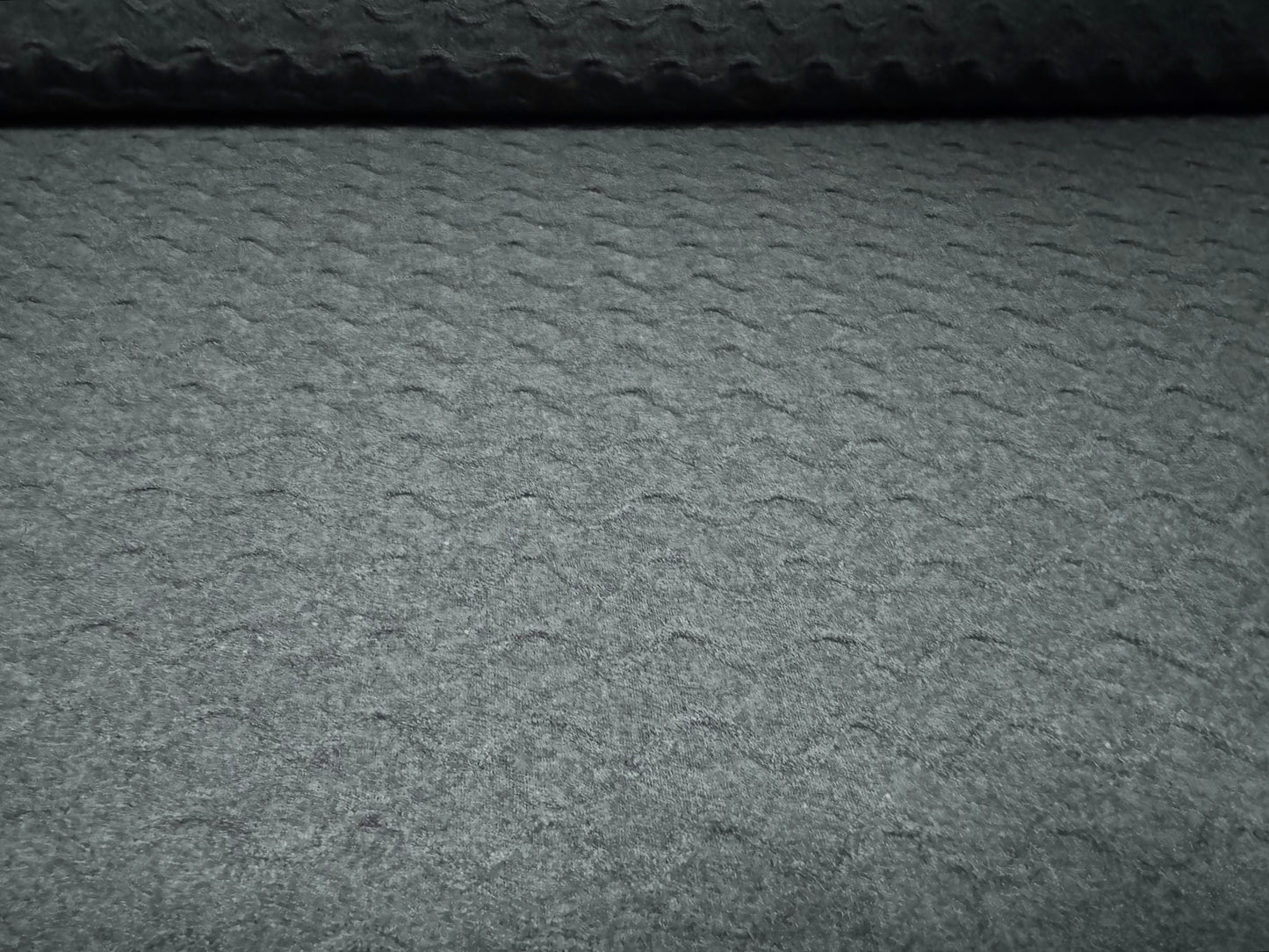 Stretch double jersey fashion fabric, per metre - zigzag jacquard - steel blue