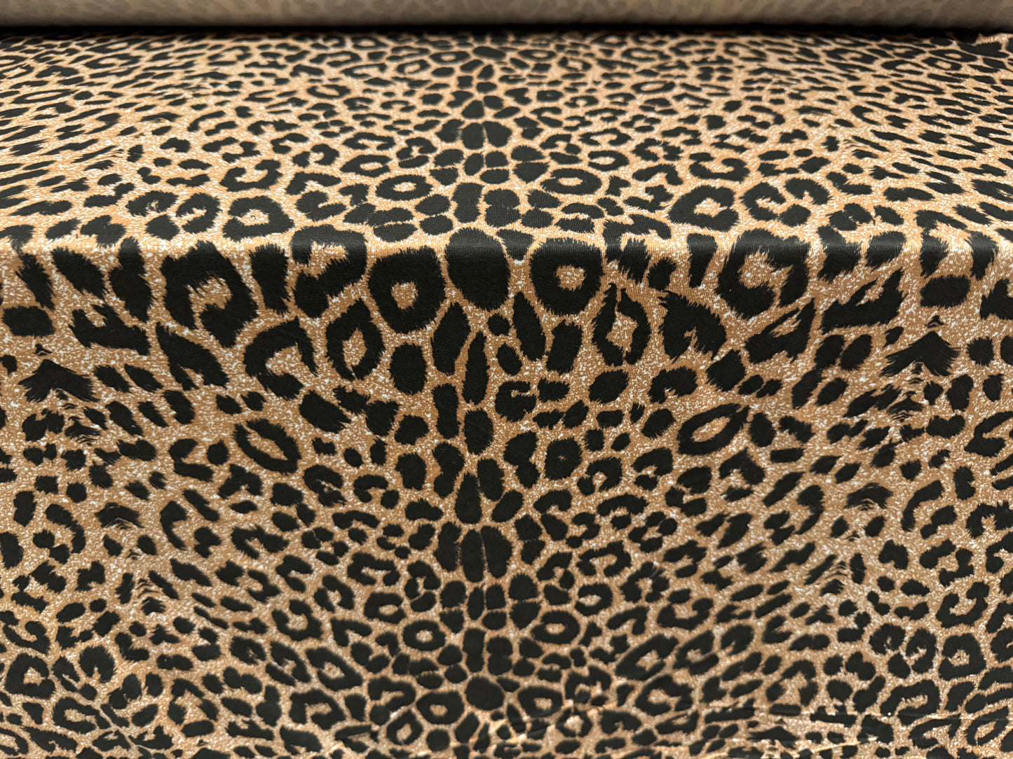 Viscose spandex stretch single jersey fabric, per metre - leopard skin print - light brown
