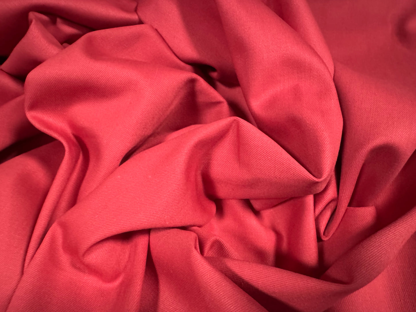 Cotton twill woven fabric, per metre - plain - summer red