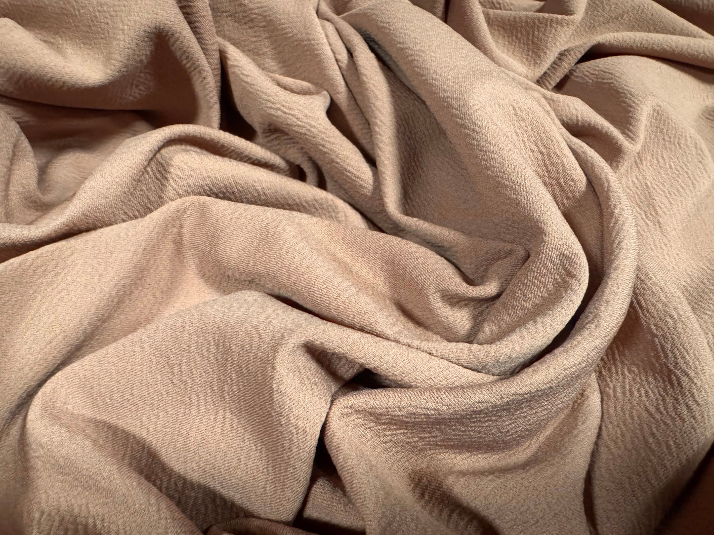 Liverpool textured scuba spandex stretch jersey fabric, per metre - plain - dark nude