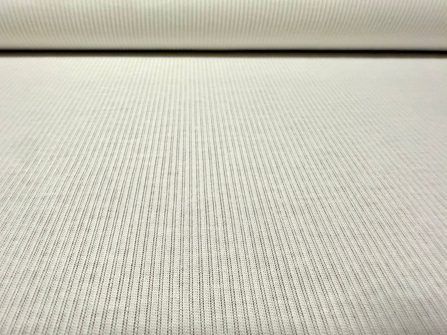 Soft handle ribbed jersey knit fabric, per metre - plain - ivory