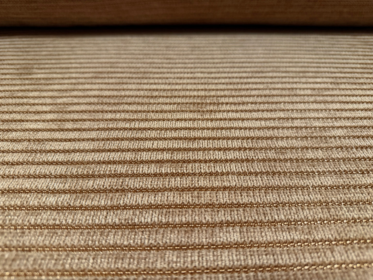 Soft velour knit fabric, per metre - stripe - light brown