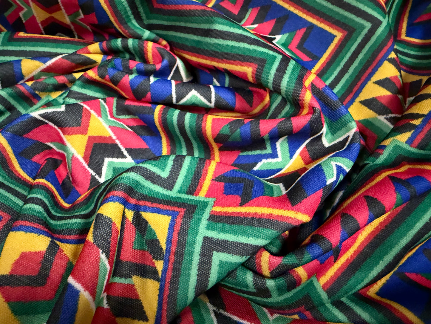 Toledo double jersey fabric, per metre - Navajo style print - multicolour