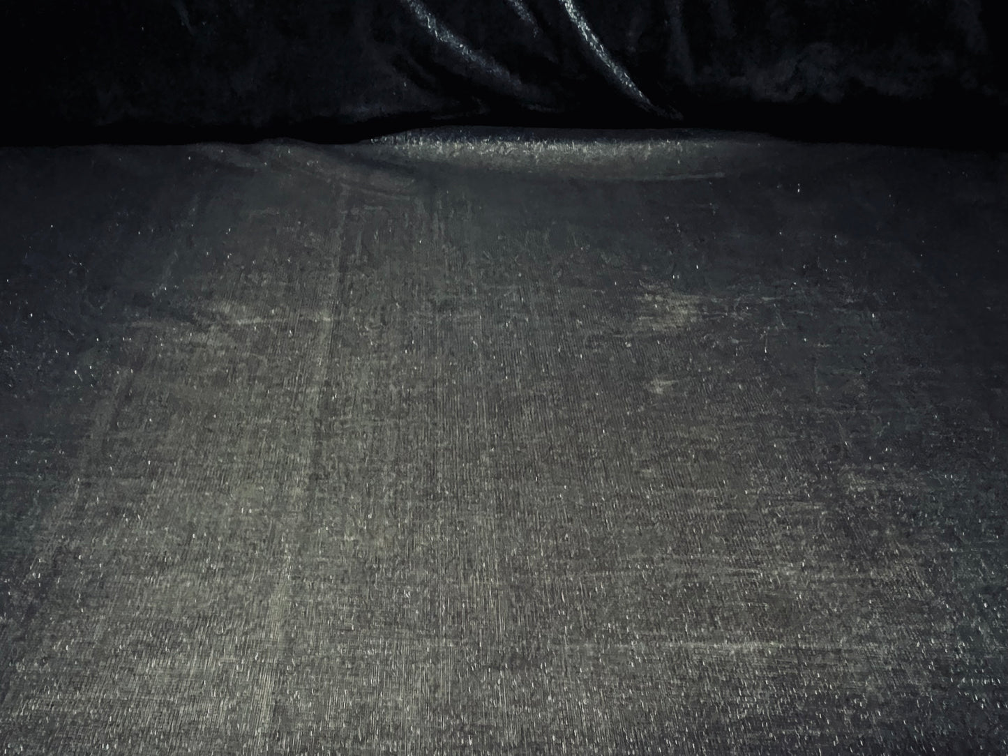 Metallic super fine mesh fabric, per metre - black with silver foil finish