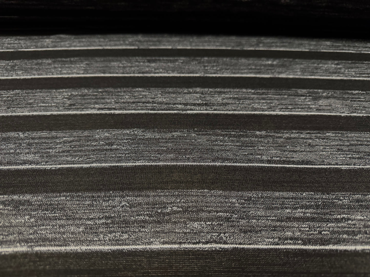 Stretch spandex jersey fabric, per metre - melange stripe - black & grey