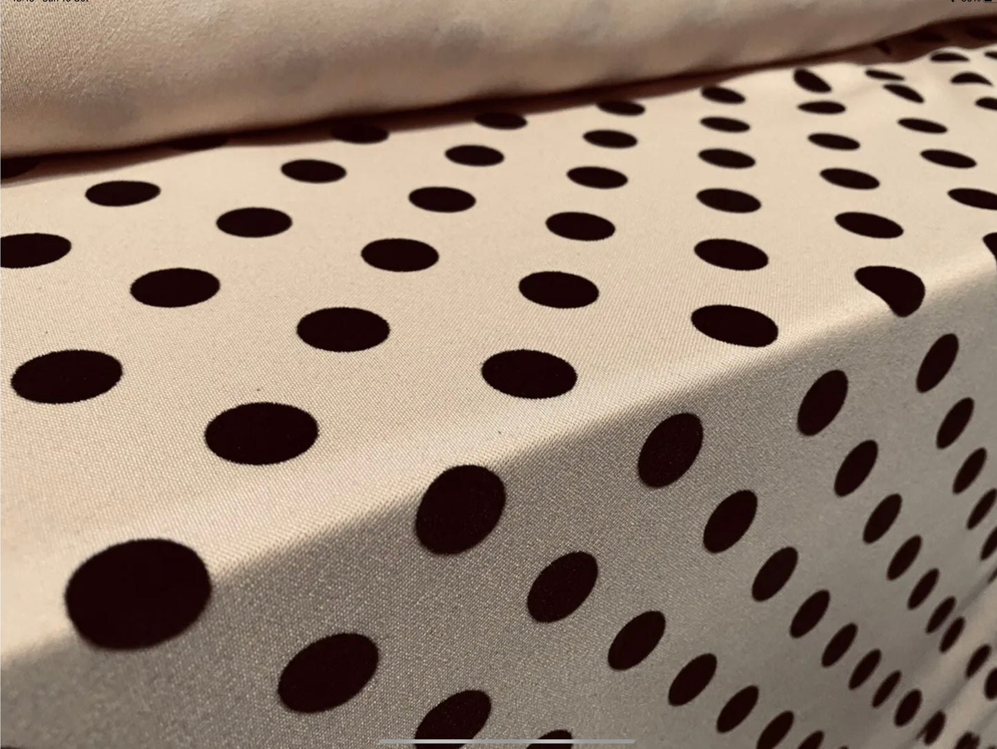 Scuba stretch spandex double jersey dress fabric, per metre - flock polka dot print - skin tone