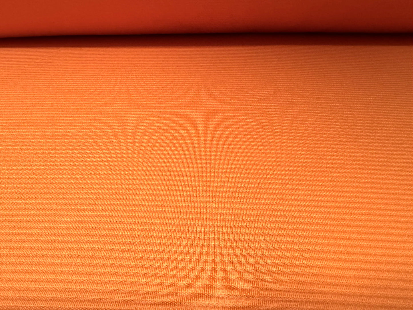 Ottoman Rib Stretch Double jersey fabric , per metre - plain - orange