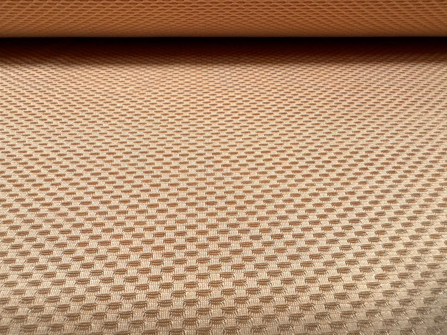 Stretch spandex fishnet satin jersey fabric, per metre - nude