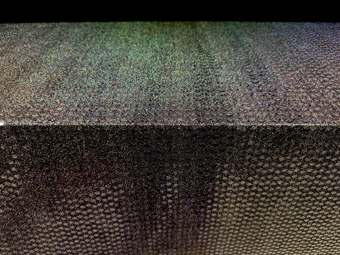 Metallic slinky stretch spandex jersey fabric, per metre - black with clear sequins