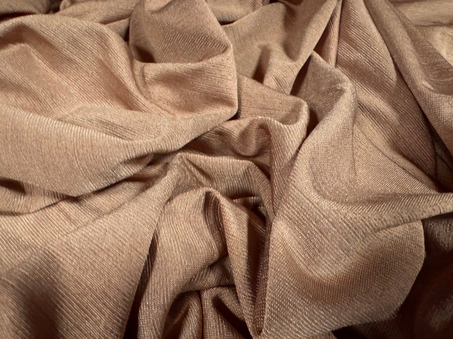 Finely textured stretch spandex single jersey fabric, per metre - plain - rose beige