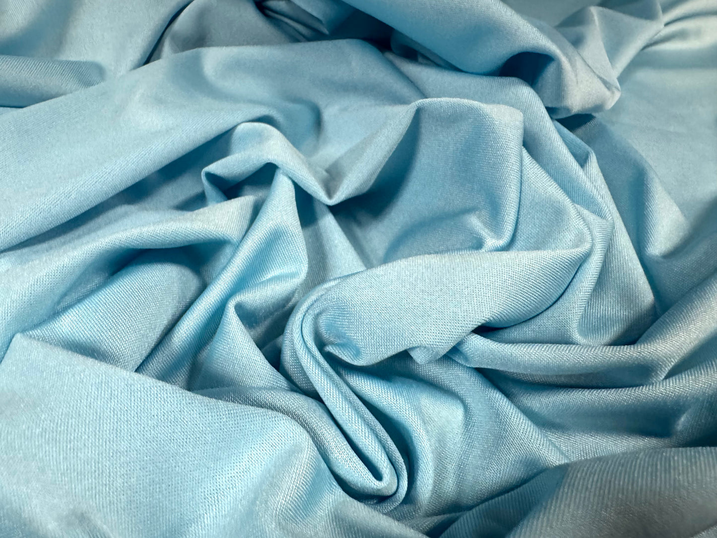 Microfibre spandex stretch jersey fabric, per metre - sky blue