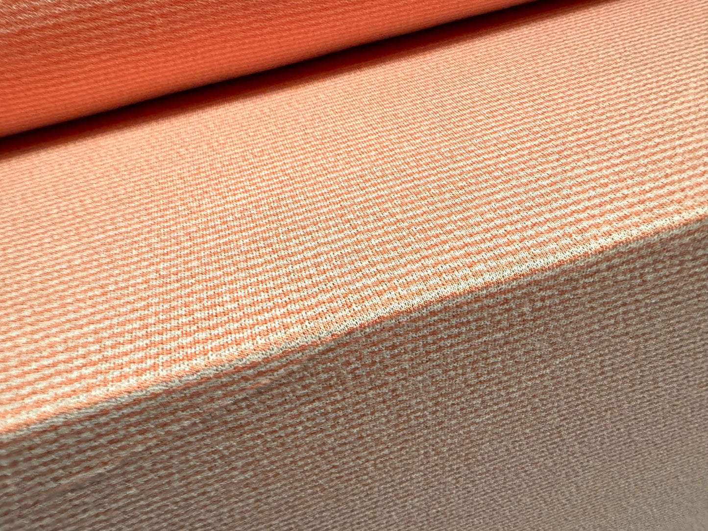 Textured stretch single jersey fabric, per metre - pinstripe - coral