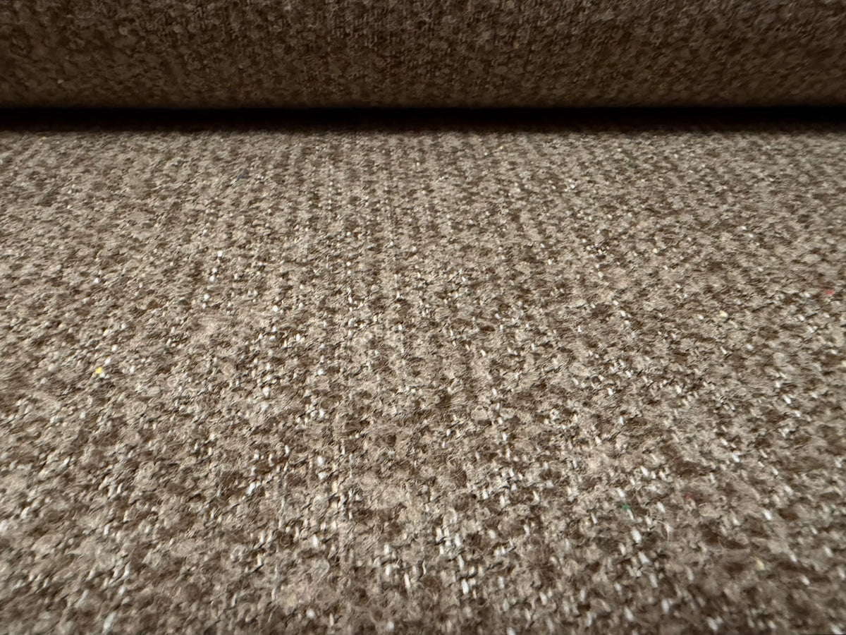 Heavyweight wool bouclé fabric, per metre - melange - taupe