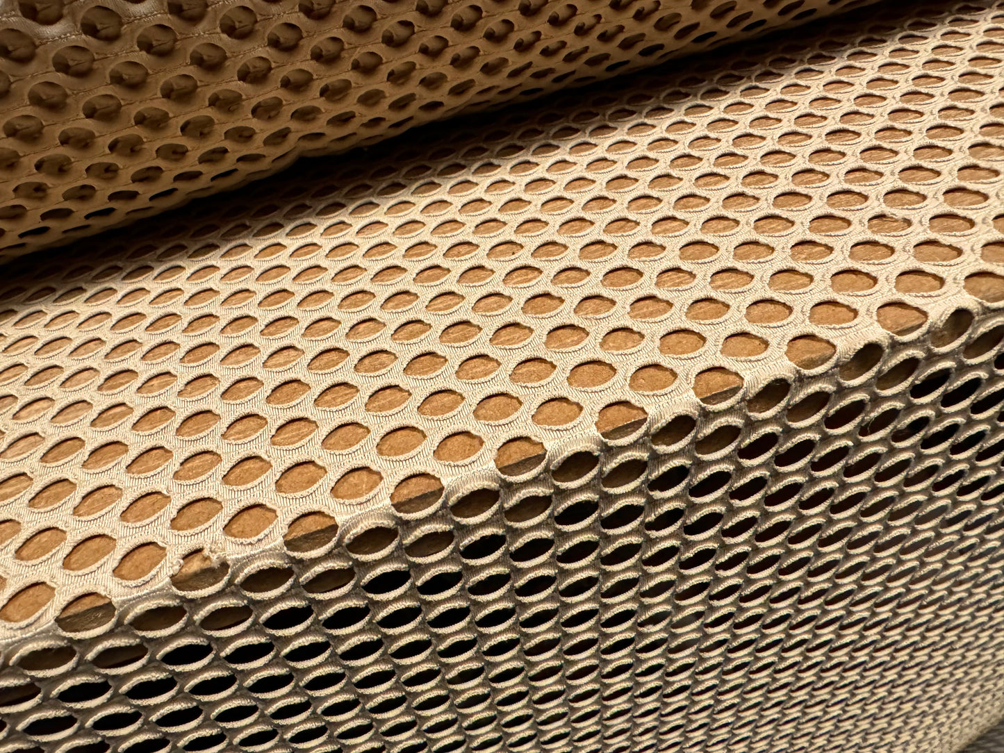 Stretch spandex jumbo fishnet mesh fabric, per metre - stone