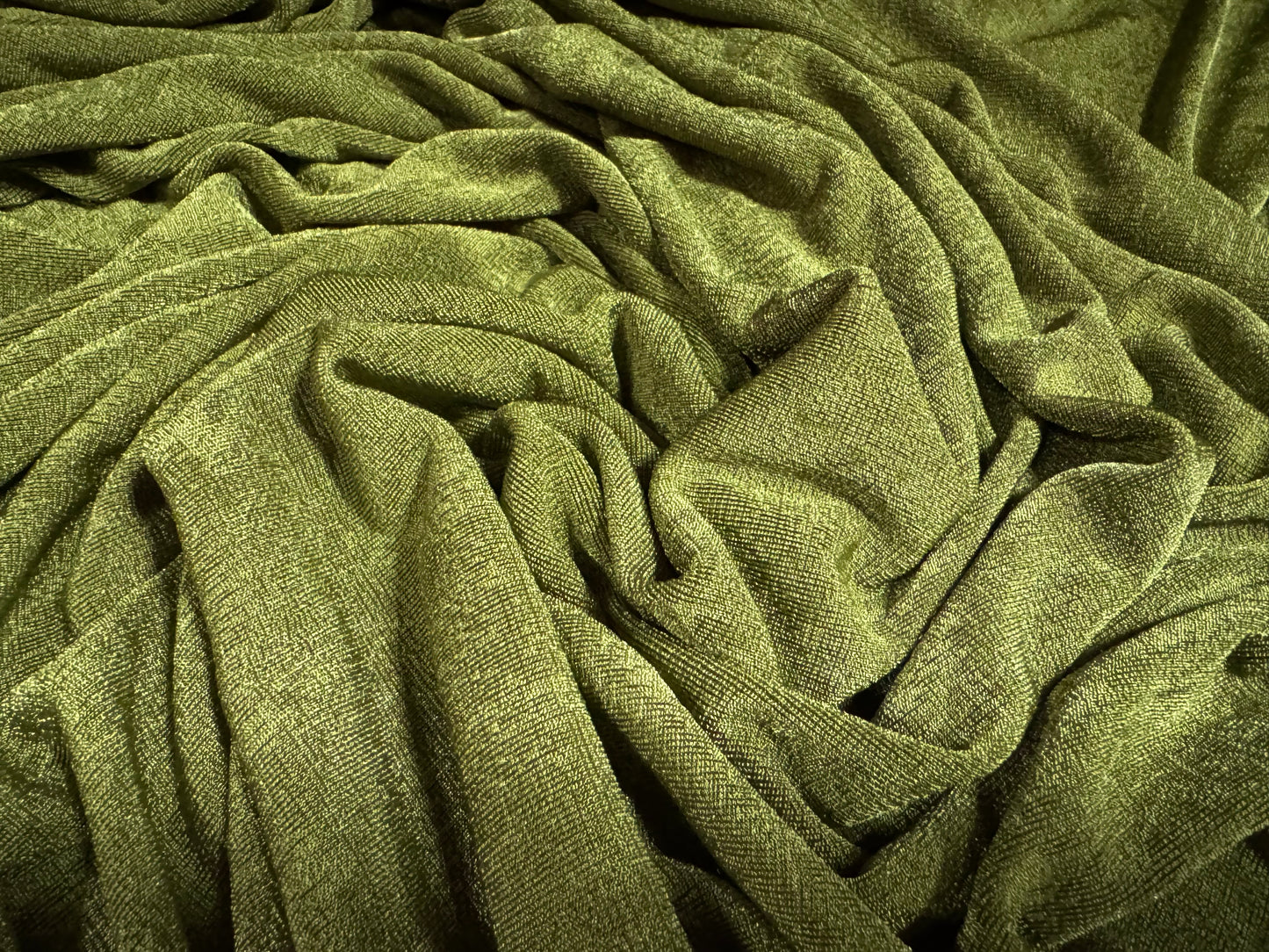 Slinky Stretch spandex jersey fabric, per metre - plain - moss green