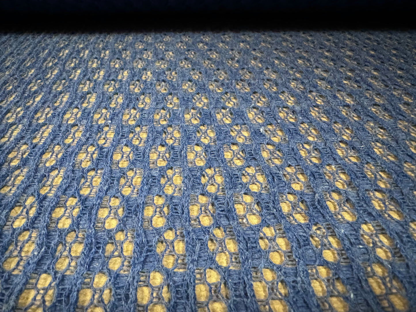 Soft crochet knit fabric, per metre - Air Force Blue