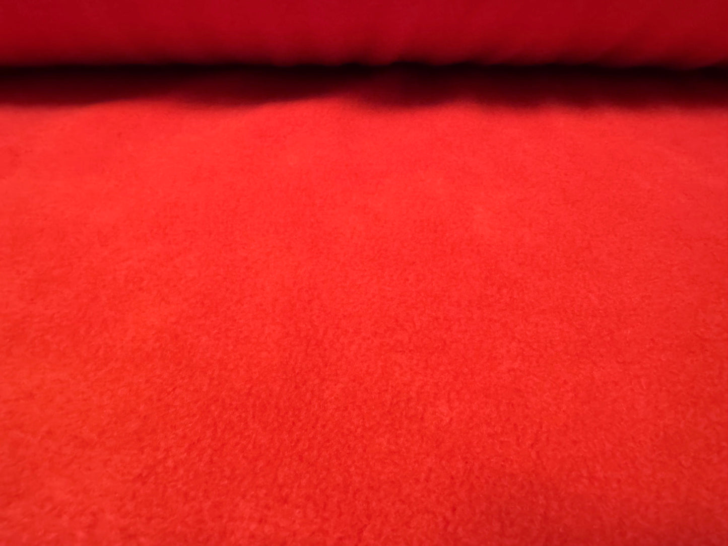 Lamb skin polar fleece fabric, per metre - plain - cherry tomato red