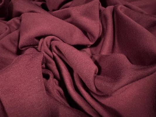 French Terry loopback sweatshirt fabric, per metre - plain - burgundy