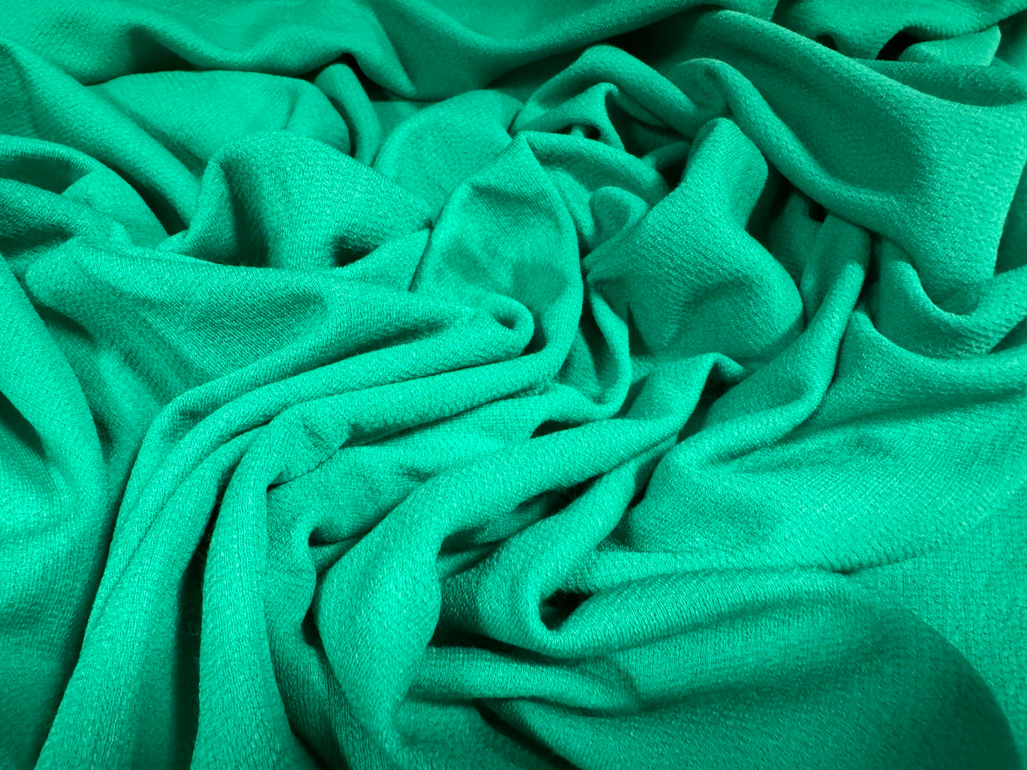 Crepe double jersey fabric, per metre - plain - jade green