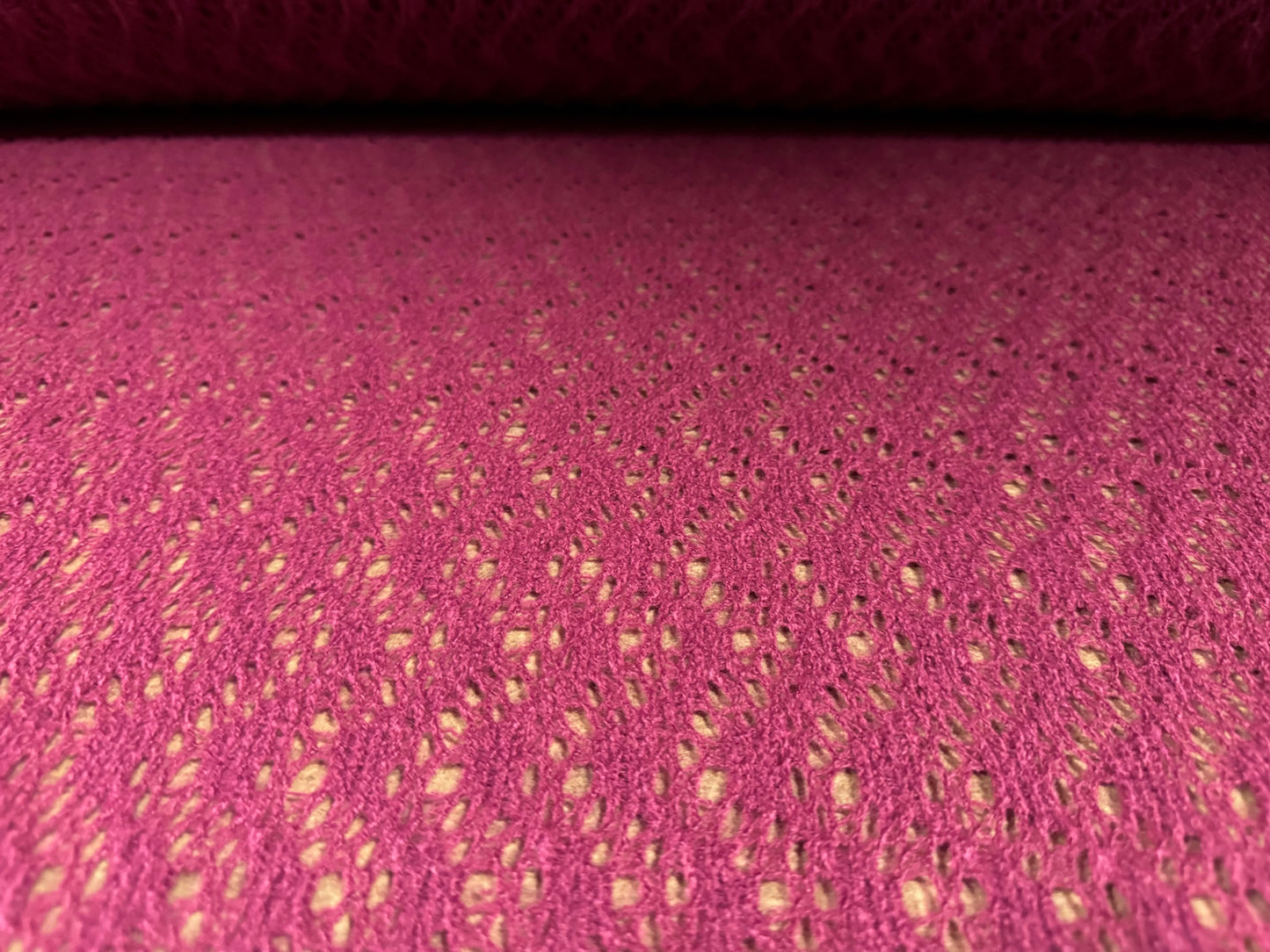Soft crochet knit fabric, per metre - magenta
