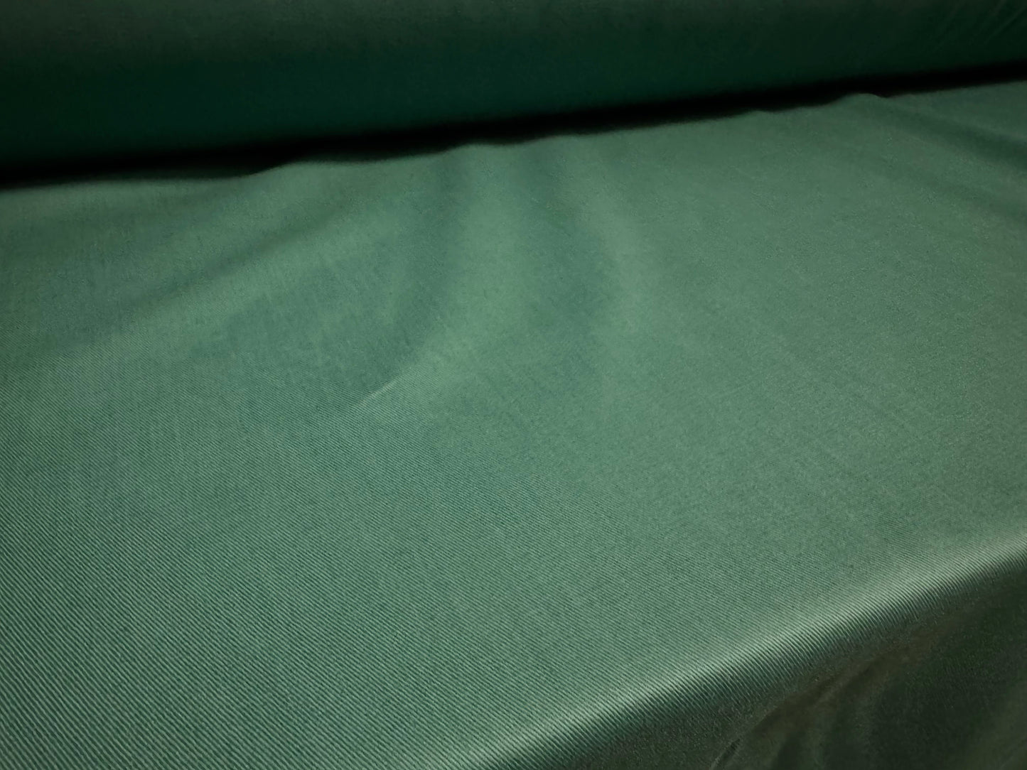 Cotton twill woven fabric, per metre - plain - Forest Green
