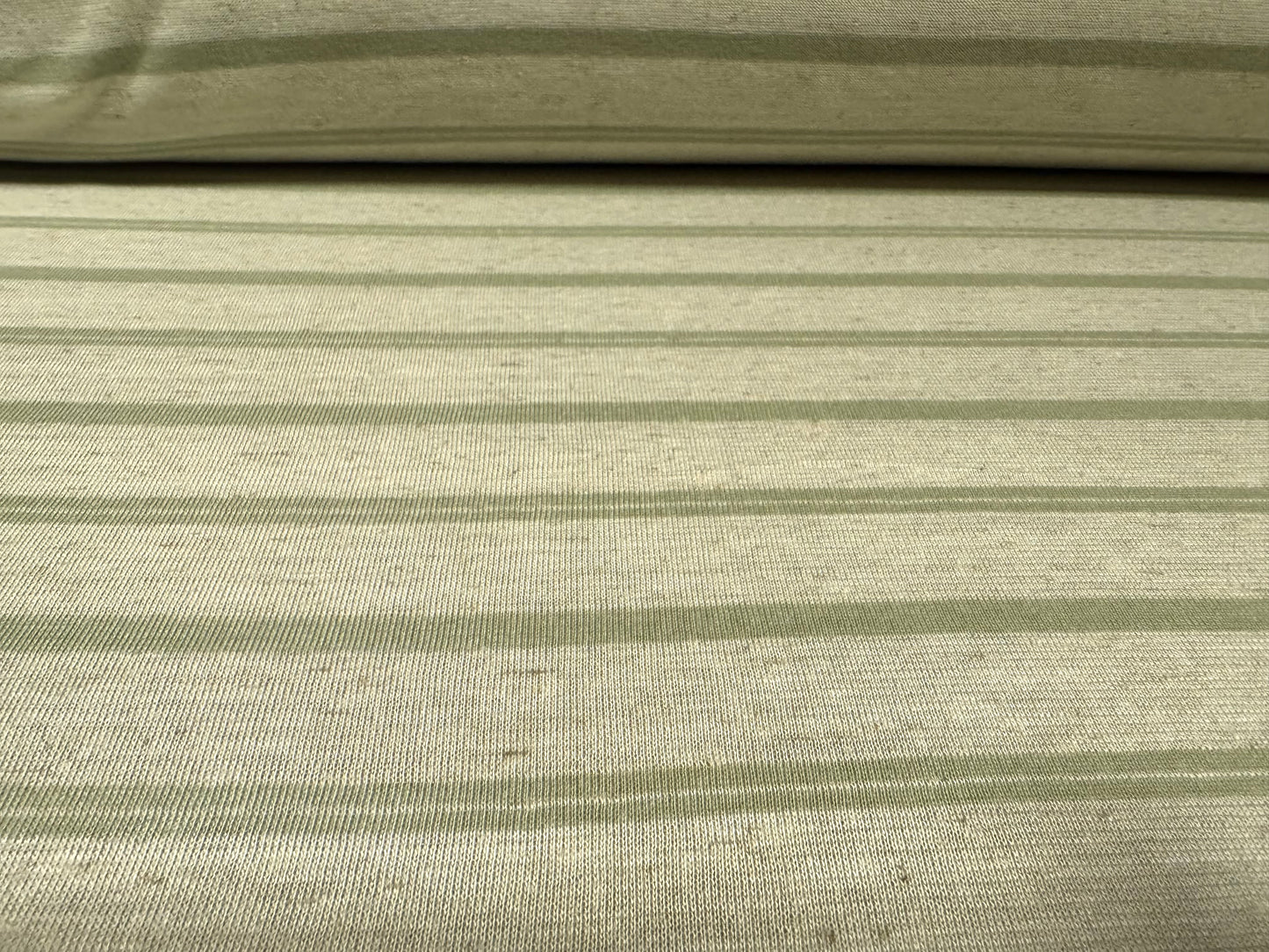 Stretch viscose blend single jersey fabric, per metre - stripe - sage & herb green