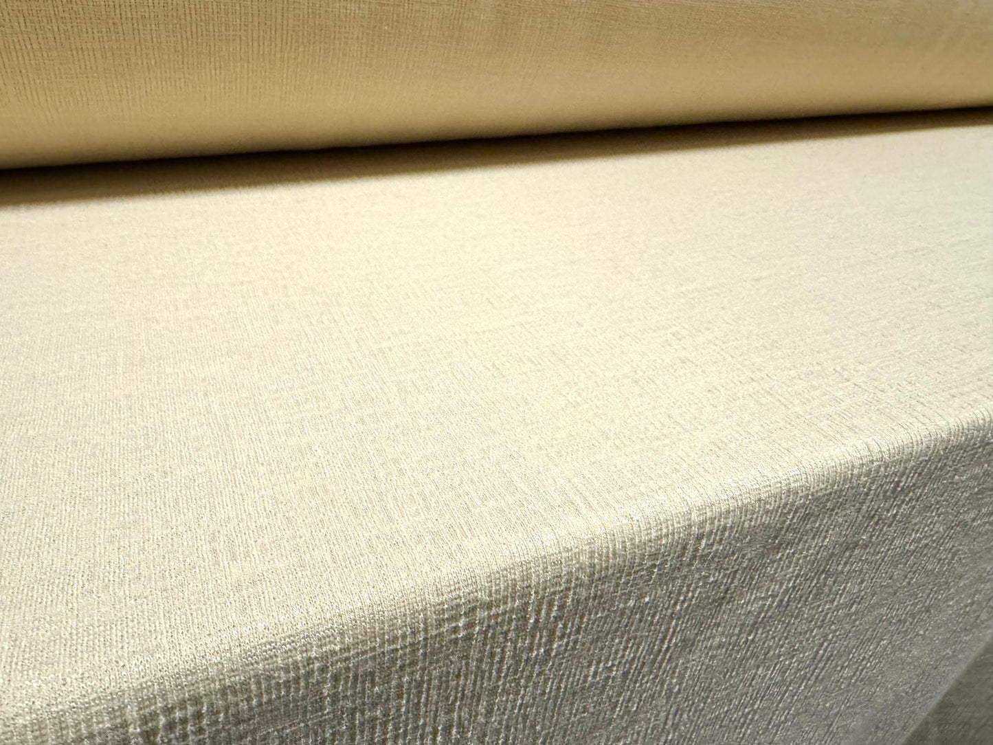 Strawcloth textured double jersey stretch spandex fabric, per metre - plain - oyster