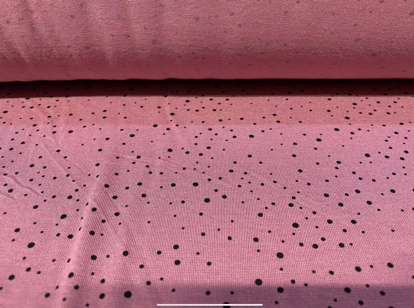 Viscose spandex stretch single jersey fabric, per metre - spotty print - dusky pink