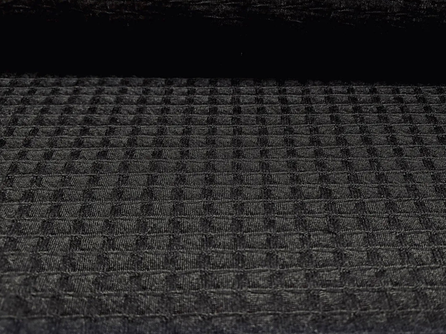 Stretch spandex jacquard jersey fabric - per metre - squares - black