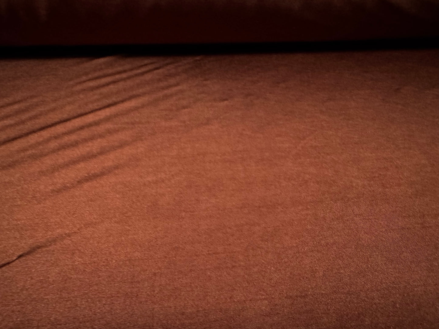 Disco shimmer stretch spandex jersey fabric, per metre - plain - chestnut brown